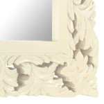 vidaXL Oglindă sculptată manual, alb, 50x50 cm, lemn masiv mango vidaXL Oglindă sculptată manual, alb, 50x50 cm, lemn masiv mango