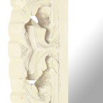 vidaXL Oglindă sculptată manual, alb, 50x50 cm, lemn masiv mango vidaXL Oglindă sculptată manual, alb, 50x50 cm, lemn masiv mango