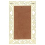 vidaXL Oglindă sculptată manual, alb, 80x50 cm, lemn masiv mango