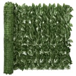 vidaXL Paravan de balcon cu frunze verde închis, 200x75 cm