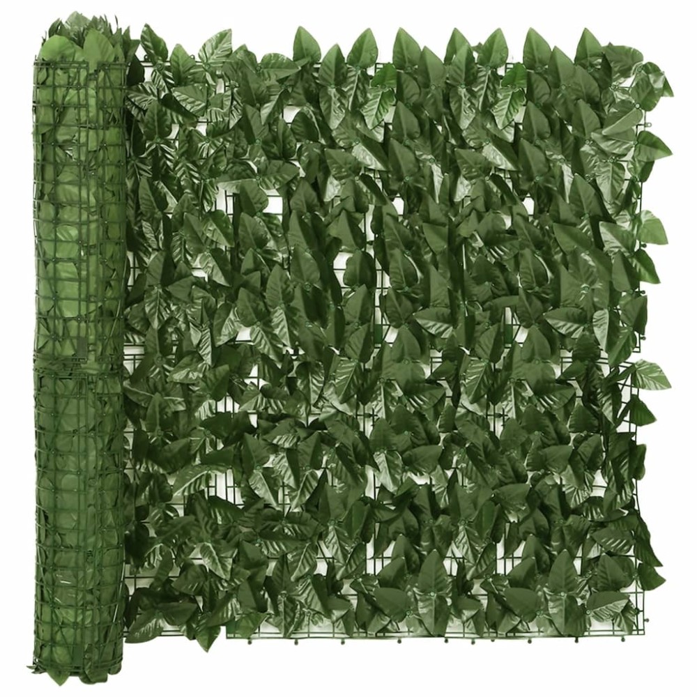 vidaXL Paravan intimitate de balcon din frunze verde închis 600x75 cm