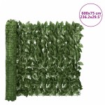vidaXL Paravan intimitate de balcon din frunze verde închis 600x75 cm