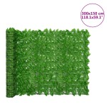 vidaXL Paravan intimitate de balcon din frunze verde 300x150 cm