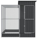 vidaXL Voliera de păsări cu extensie, argintiu, 209x203x216 cm, oțel vidaXL Voliera de păsări cu extensie, argintiu, 209x203x216 cm, oțel