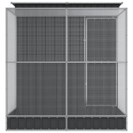 vidaXL Voliera de păsări cu extensie, argintiu, 209x203x216 cm, oțel vidaXL Voliera de păsări cu extensie, argintiu, 209x203x216 cm, oțel