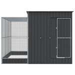 vidaXL Voliera de păsări cu extensie, argintiu, 290x303x216 cm, oțel vidaXL Voliera de păsări cu extensie, argintiu, 290x303x216 cm, oțel