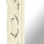 vidaXL Oglindă sculptată manual, alb, 110 x 50 cm, lemn masiv de mango vidaXL Oglindă sculptată manual, alb, 110 x 50 cm, lemn masiv de mango