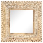 vidaXL Oglindă sculptată manual, 50x50x2,6 cm, lemn masiv de mango