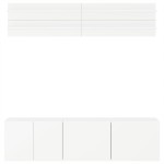 vidaXL Unități TV de perete, 6 piese, alb, lemn prelucrat