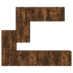 vidaXL Unități TV de perete, 5 piese, stejar fumuriu, lemn prelucrat