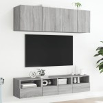vidaXL Unități TV de perete, 5 piese, gri sonoma, lemn prelucrat