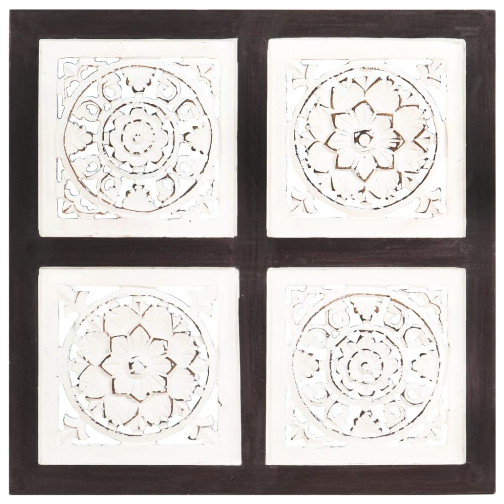 vidaXL Panouri perete sculptate manual, maro/alb, 40x40x1,5 cm, MDF