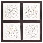 vidaXL Panouri perete sculptate manual, maro/alb, 40x40x1,5 cm, MDF vidaXL Panouri perete sculptate manual, maro/alb, 40x40x1,5 cm, MDF