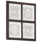 vidaXL Panouri perete sculptate manual, maro/alb, 40x40x1,5 cm, MDF vidaXL Panouri perete sculptate manual, maro/alb, 40x40x1,5 cm, MDF