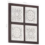 vidaXL Panouri perete sculptate manual, maro/alb, 40x40x1,5 cm, MDF vidaXL Panouri perete sculptate manual, maro/alb, 40x40x1,5 cm, MDF