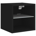 vidaXL Unități de perete TV cu LED-uri, 7 piese, negru, lemn prelucrat vidaXL Unități de perete TV cu LED-uri, 7 piese, negru, lemn prelucrat