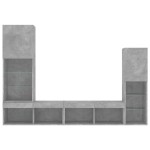 vidaXL Unități TV de perete cu LED-uri 4 piese gri beton lemn compozit