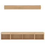 vidaXL Unități de perete TV cu LED-uri, 5 piese, stejar sonoma, lemn