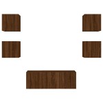 vidaXL Unități de perete TV cu LED-uri, 6 piese, stejar maro, lemn