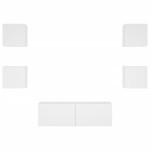 vidaXL Comode TV de perete cu lumini LED, 5 piese, alb