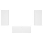 vidaXL Comode TV de perete cu lumini LED, 3 piese, alb