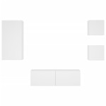 vidaXL Comode TV de perete cu lumini LED, 4 piese, alb
