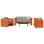 vidaXL Set mobilier grădină, 2 piese, maro ceruit, lemn masiv pin vidaXL Set mobilier grădină, 2 piese, maro ceruit, lemn masiv pin