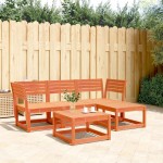 vidaXL Set mobilier pentru grădină 4 piese,maro ceruit, lemn masiv pin vidaXL Set mobilier pentru grădină 4 piese,maro ceruit, lemn masiv pin