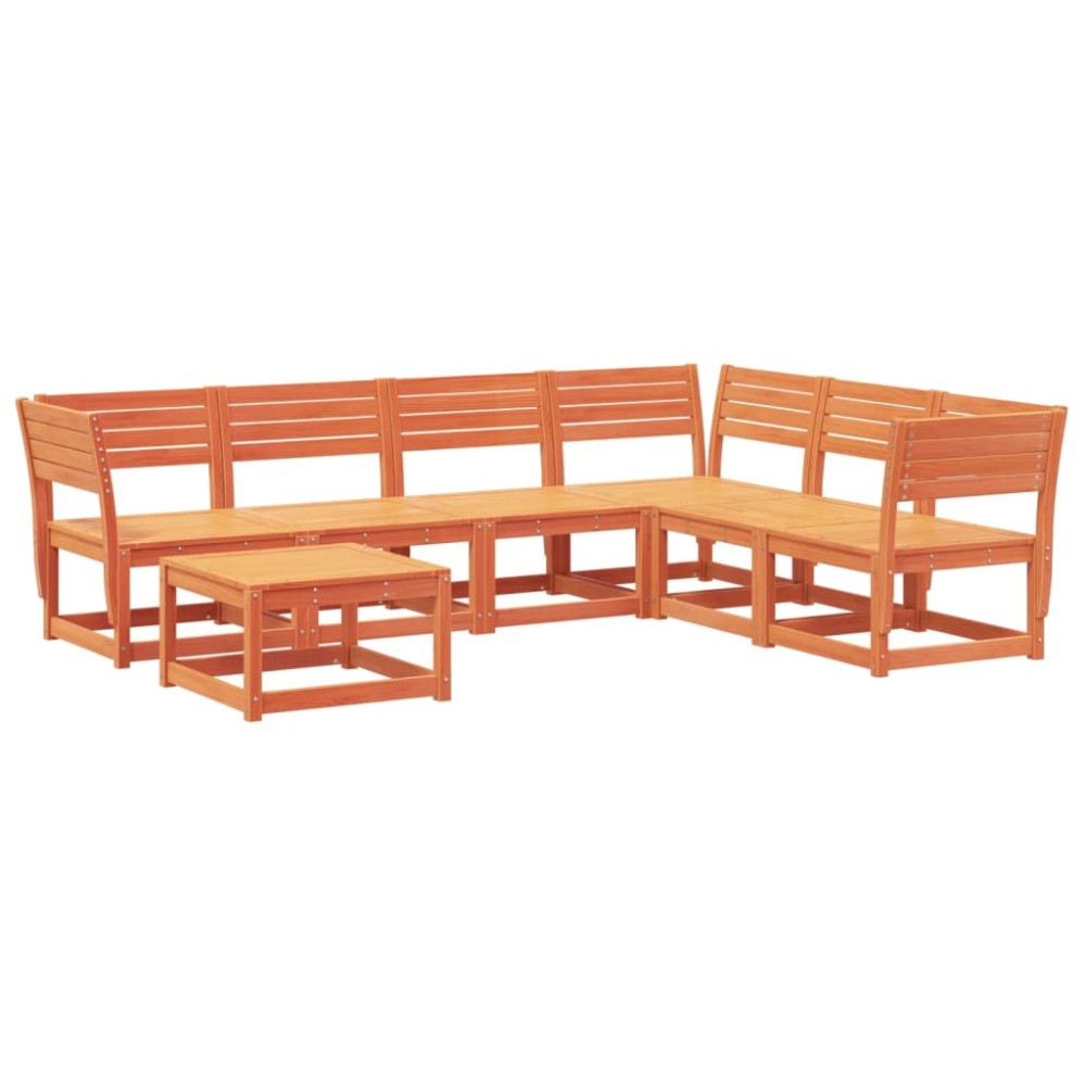 vidaXL Set mobilier pentru grădină 7 piese,maro ceruit, lemn masiv pin