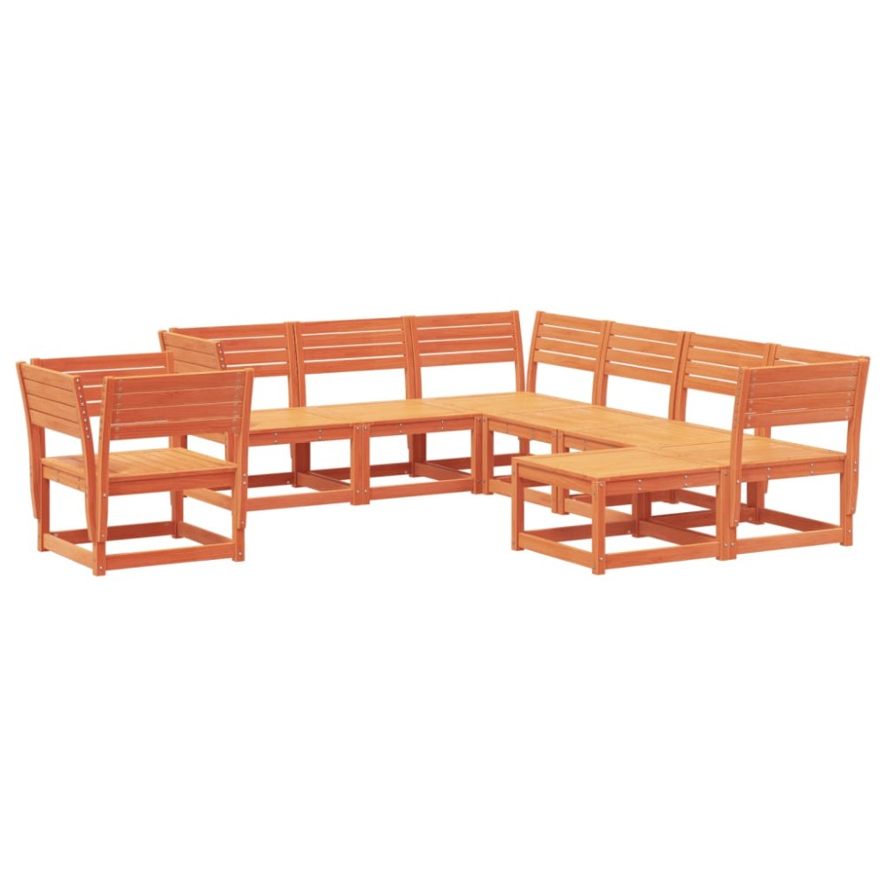 vidaXL Set mobilier pentru grădină 8 piese,maro ceruit, lemn masiv pin