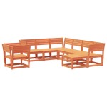 vidaXL Set mobilier pentru grădină 8 piese,maro ceruit, lemn masiv pin vidaXL Set mobilier pentru grădină 8 piese,maro ceruit, lemn masiv pin