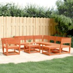 vidaXL Set mobilier pentru grădină 8 piese,maro ceruit, lemn masiv pin vidaXL Set mobilier pentru grădină 8 piese,maro ceruit, lemn masiv pin