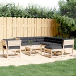 vidaXL Set mobilier de grădină cu perne, 8 piese, lemn masiv de pin vidaXL Set mobilier de grădină cu perne, 8 piese, lemn masiv de pin