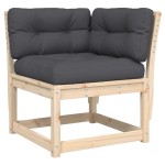 vidaXL Set mobilier de grădină cu perne, 8 piese, lemn masiv de pin vidaXL Set mobilier de grădină cu perne, 8 piese, lemn masiv de pin