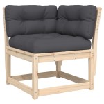 vidaXL Set mobilier de grădină cu perne, 8 piese, lemn masiv de pin vidaXL Set mobilier de grădină cu perne, 8 piese, lemn masiv de pin