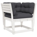 vidaXL Set mobilier grădină cu perne, 8 piese, alb, lemn masiv de pin