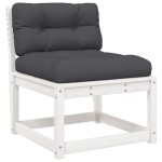 vidaXL Set mobilier grădină cu perne, 8 piese, alb, lemn masiv de pin