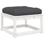vidaXL Set mobilier grădină cu perne, 8 piese, alb, lemn masiv de pin