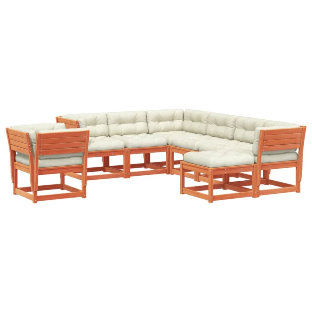 vidaXL Set mobilier de grădină cu perne, 8 piese, lemn masiv de pin