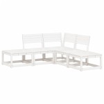 vidaXL Set canapea de grădină, 5 piese, alb, lemn masiv de pin