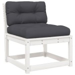 vidaXL Set canapele de grădină cu perne 5 piese alb lemn masiv de pin vidaXL Set canapele de grădină cu perne 5 piese alb lemn masiv de pin