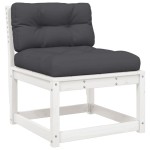 vidaXL Set canapele de grădină cu perne 5 piese alb lemn masiv de pin vidaXL Set canapele de grădină cu perne 5 piese alb lemn masiv de pin