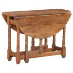 vidaXL Masă de bucătărie, 110x76 cm, lemn masiv de mango, rotundă