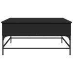 vidaXL Măsuță de cafea, negru, 95x95x45 cm, lemn prelucrat și metal