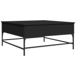 vidaXL Măsuță de cafea, negru, 95x95x45 cm, lemn prelucrat și metal