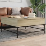 vidaXL Măsuță cafea stejar sonoma 95x95x45 cm lemn prelucrat și metal vidaXL Măsuță cafea stejar sonoma 95x95x45 cm lemn prelucrat și metal