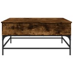 vidaXL Măsuță de cafea stejar fumuriu 95x95x45 cm lemn prelucrat/metal vidaXL Măsuță de cafea stejar fumuriu 95x95x45 cm lemn prelucrat/metal