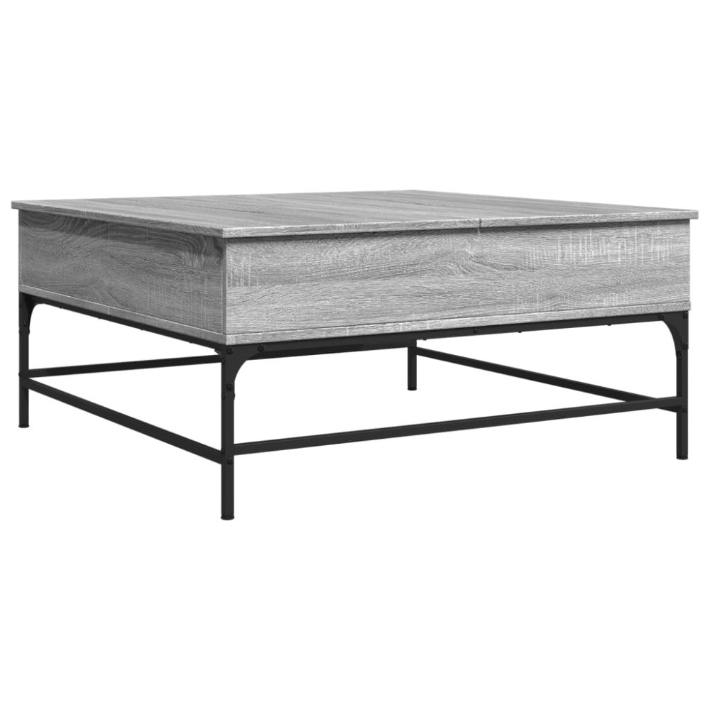 vidaXL Măsuță de cafea, gri sonoma, 95x95x45 cm, lemn prelucrat/metal