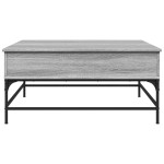 vidaXL Măsuță de cafea, gri sonoma, 95x95x45 cm, lemn prelucrat/metal