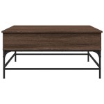 vidaXL Măsuță de cafea, stejar maro, 95x95x45 cm, lemn prelucrat/metal vidaXL Măsuță de cafea, stejar maro, 95x95x45 cm, lemn prelucrat/metal